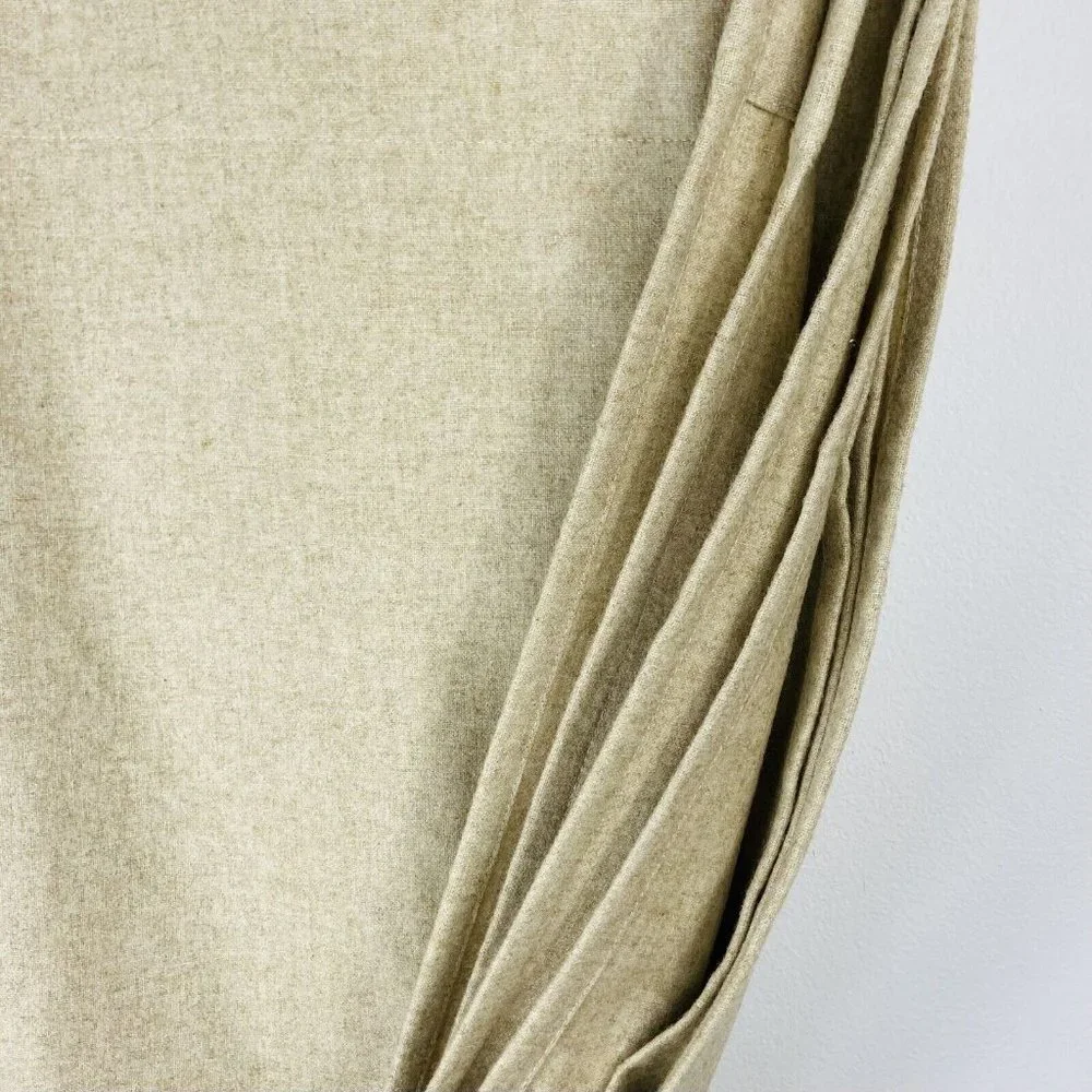 West Elm Wool Blend Flannel 48 x 84 Grommet Curtain Oatmeal